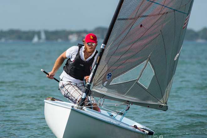 Luke Lawrence, Sailing World Cup 2014, Miami - Medal Race Finn © Walter Cooper /US Sailing http://ussailing.org/